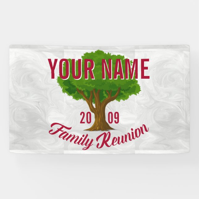Lively Tree Personalized Family Reunion Banner (Horizontal)