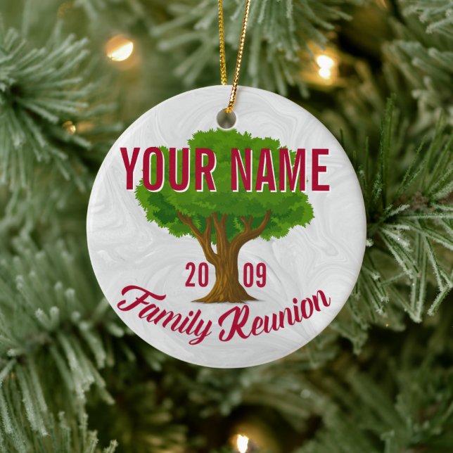 Lively Tree Personalized Family Reunion Ceramic Ornament (Tree)