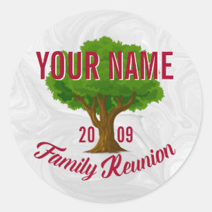 Lively Tree Personalized Family Reunion Classic Round Sticker