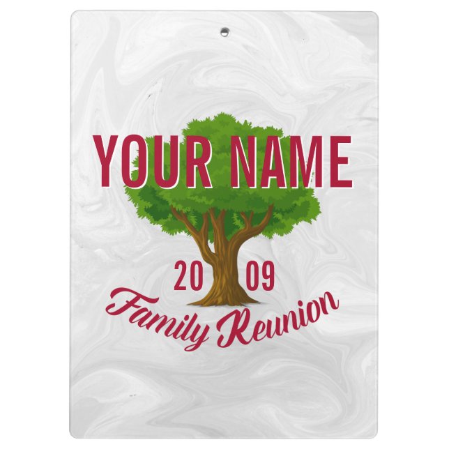 Lively Tree Personalized Family Reunion Clipboard (Back)