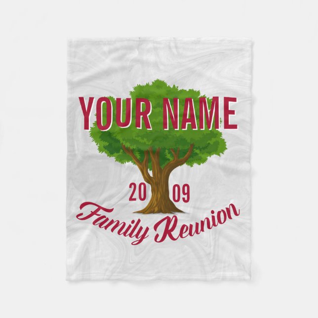 Lively Tree Personalized Family Reunion Fleece Blanket (Front)