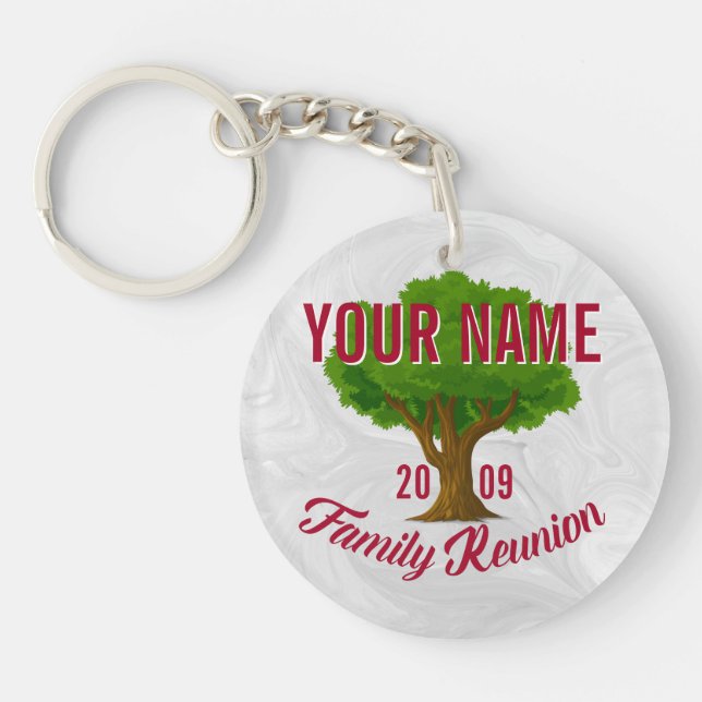 Lively Tree Personalized Family Reunion Keychain (Front)