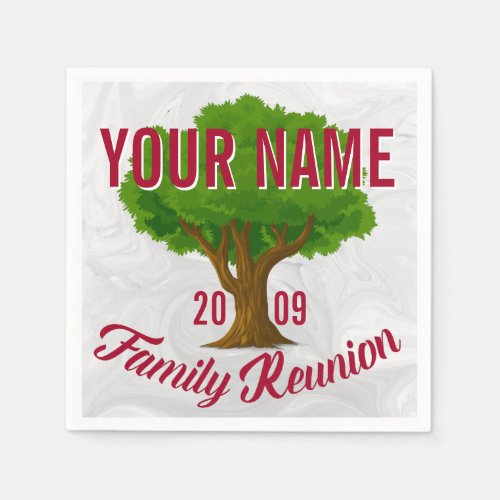 Lively Tree Personalized Family Reunion Napkins