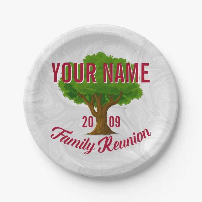 Lively Tree Personalized Family Reunion Paper Plates (Front)