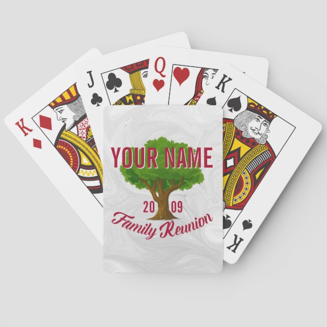 Lively Tree Personalized Family Reunion Poker Cards (Back)