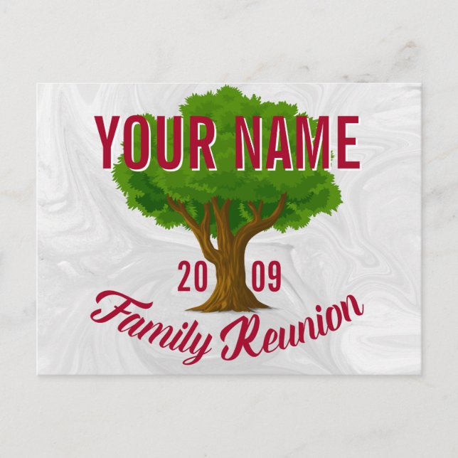 Lively Tree Personalized Family Reunion Postcard (Front)