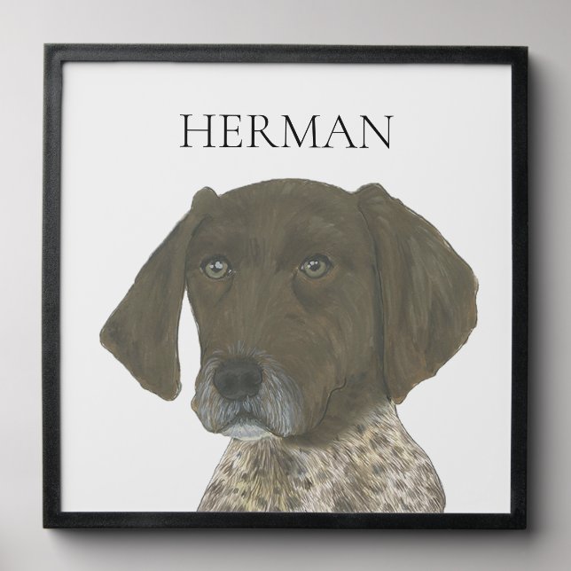 Liver and White German Shorthaired Pointer Art Peel And Stick Photo Tile (Front Set)