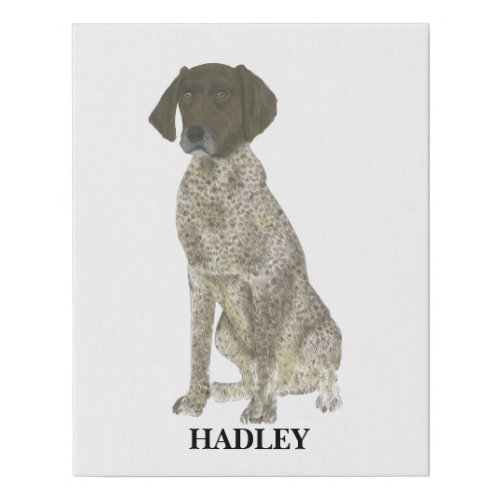 Liver and White German Shorthaired Pointer Faux Canvas Print