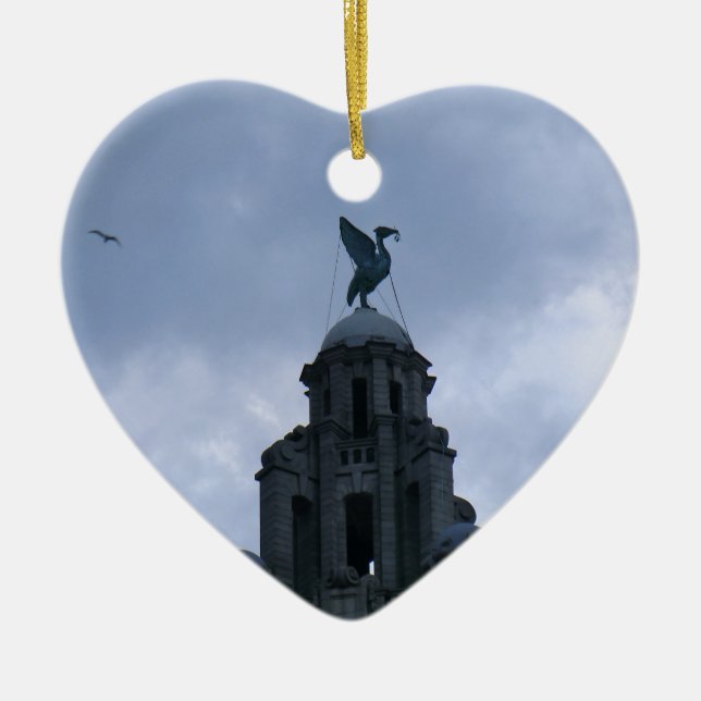 Liver Bird in Liverpool Ceramic Ornament (Front)