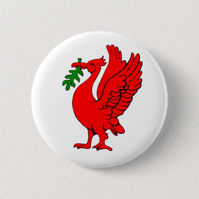 Liver bird pinback button (Front)