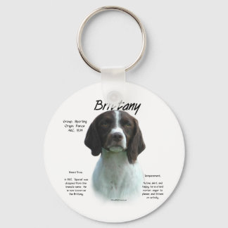 Liver Brittany Spaniel History Keychain