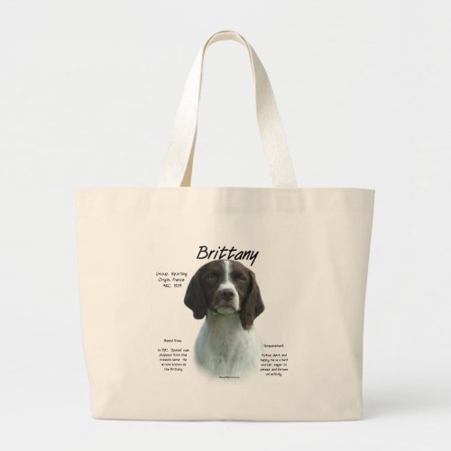 Liver Brittany Spaniel History Large Tote Bag