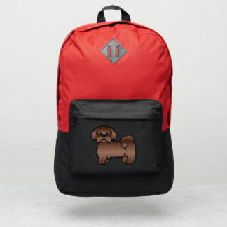 Liver Brown Shih Tzu Cute Cartoon Dog Port Authority® Backpack