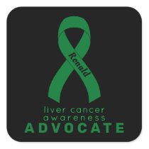 Liver Cancer Advocate Black Square Sticker