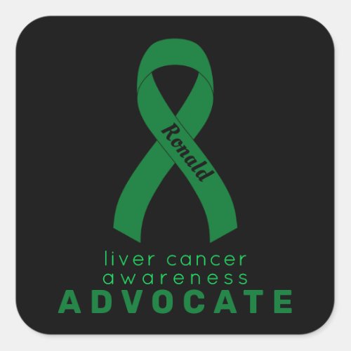 Liver Cancer Advocate Black Square Sticker