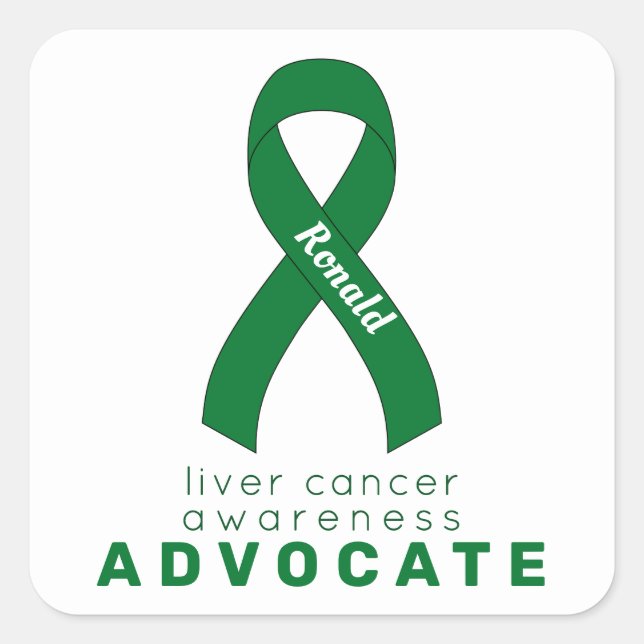 Liver Cancer Advocate White Square Sticker (Front)