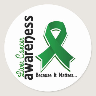 Liver Cancer Awareness 5 Classic Round Sticker