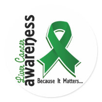Liver Cancer Awareness 5 Classic Round Sticker