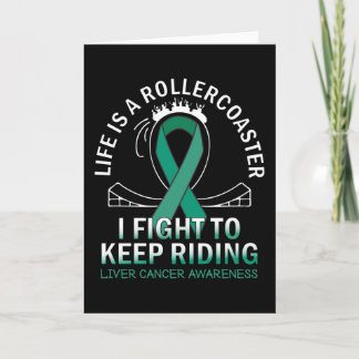 Liver cancer awareness emerald green ribbon card