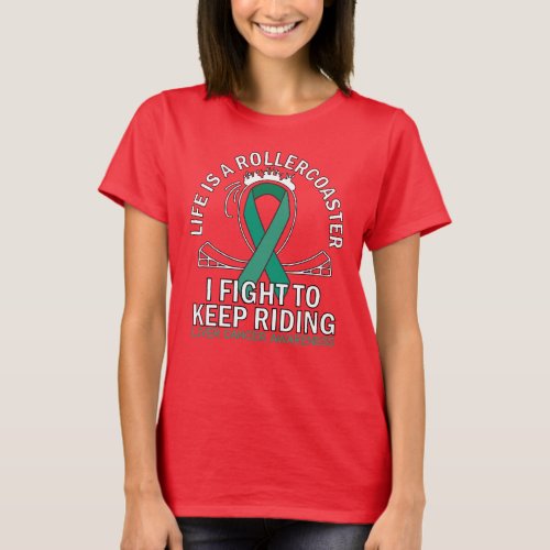 Liver cancer awareness emerald green ribbon T_Shirt