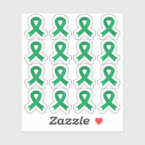 Liver Cancer Awareness Eye Cancer Green Ribbons Sticker