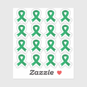 Liver Cancer Awareness Eye Cancer Green Ribbons Sticker