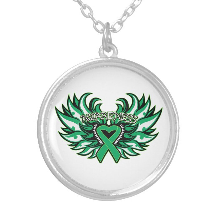 Liver Cancer Awareness Heart Wings Custom Necklace