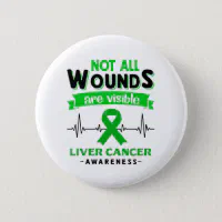 Emerald Green Ribbon for Liver Cancer Awareness Retractable Badge