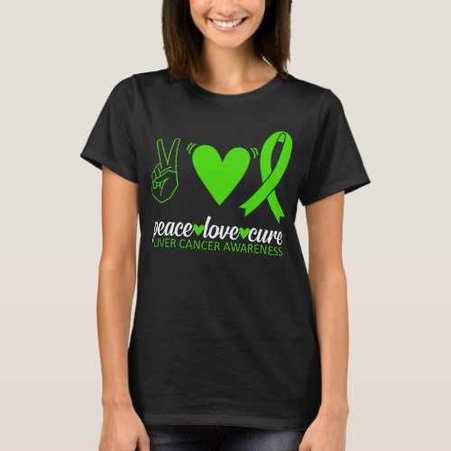 Liver Cancer Awareness Peace Cure Hepatic Disease T_Shirt