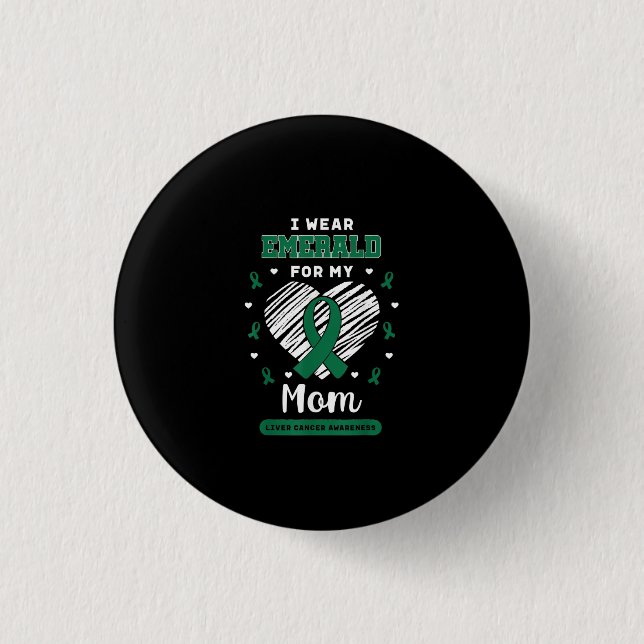 Liver Cancer Awareness Primary Hepatic Daughter Button (Front)