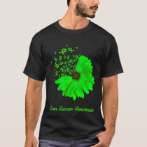 Liver Cancer Awareness Ribbon Green Sunflower Ribb T-Shirt