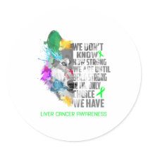 Liver Cancer Awareness Ribbon Support Gifts Classic Round Sticker