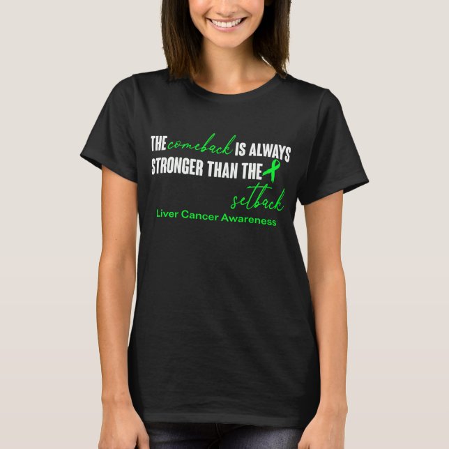 Liver Cancer Awareness Ribbon Support Gifts T-Shirt (Front)