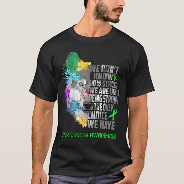 Liver Cancer Awareness Ribbon Support Gifts T-Shirt (Front)