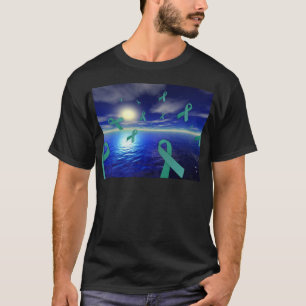 Liver Cancer Awareness Ribbons Over The Ocean T-Shirt