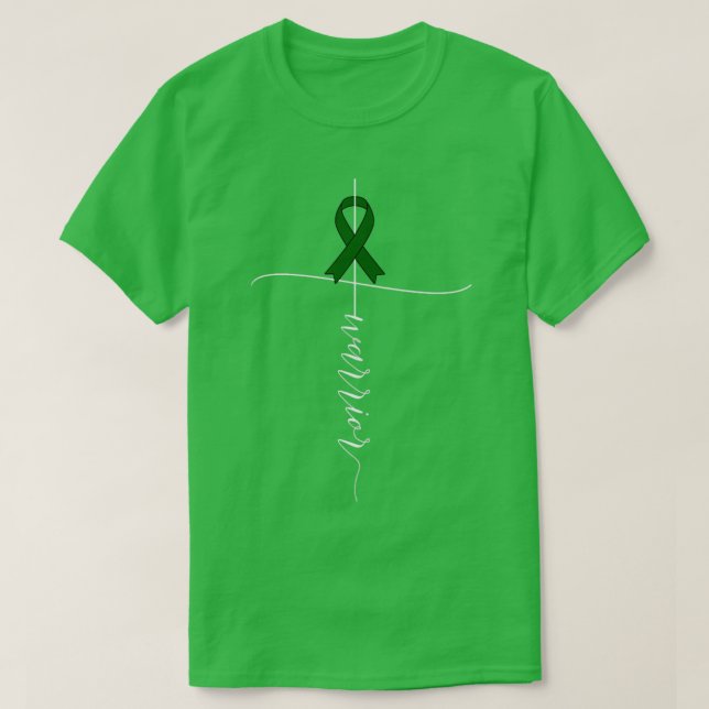 Liver Cancer Awareness Warrior Green Ribbon Gift3 T-Shirt (Design Front)