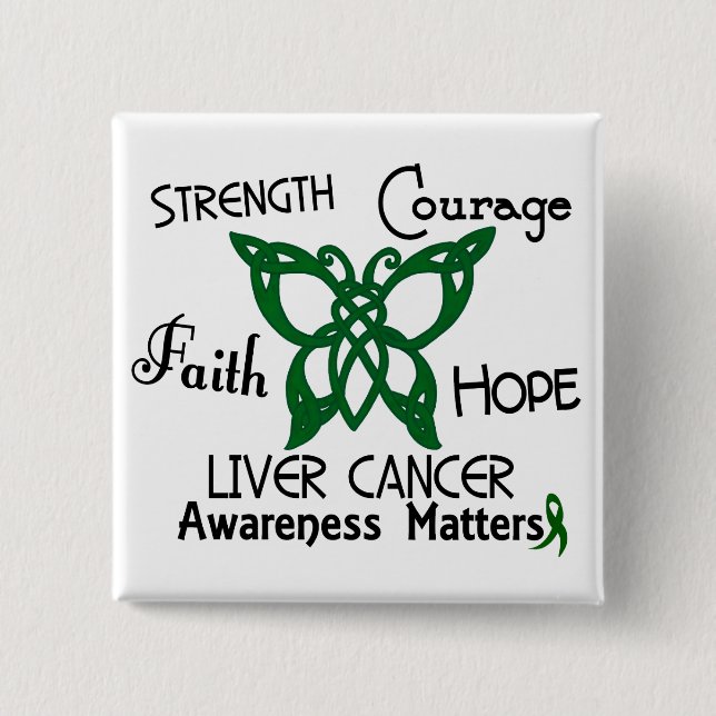 Liver Cancer Celtic Butterfly 3 Pinback Button (Front)