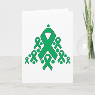 Liver Cancer Christmas Ribbon Tree Holiday Card
