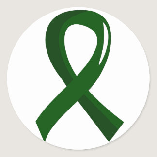 Liver Cancer Emerald Green Ribbon 3 Classic Round Sticker