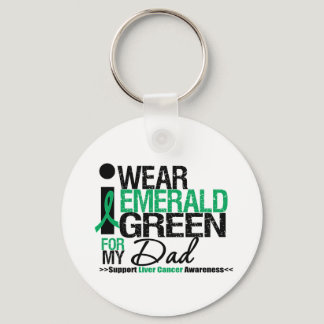 Liver Cancer Emerald Green Ribbon For My Dad Keychain
