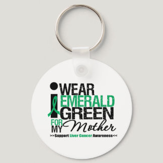 Liver Cancer Emerald Green Ribbon For My Mother Keychain