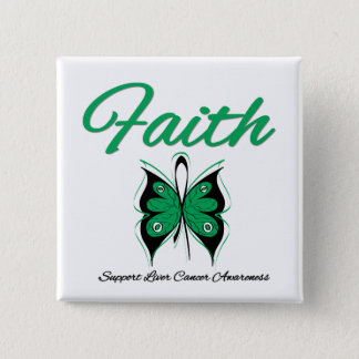 Liver Cancer Faith Butterfly Ribbon Pinback Button