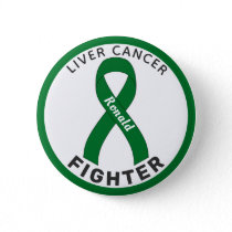 Liver Cancer Fighter Ribbon White Button