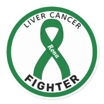 Liver Cancer Fighter Ribbon White Round Sticker