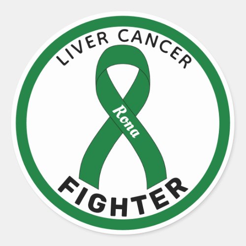 Liver Cancer Fighter Ribbon White Round Sticker
