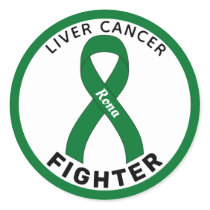 Liver Cancer Fighter Ribbon White Round Sticker