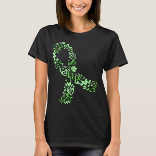 liver cancer green ribbon fight believe faith hope T_Shirt