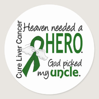 Liver Cancer Heaven Needed a Hero Uncle Classic Round Sticker