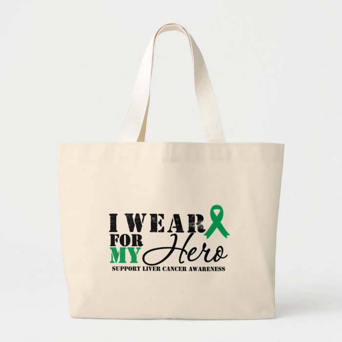 Liver Cancer Hero Ribbon Tote Bag