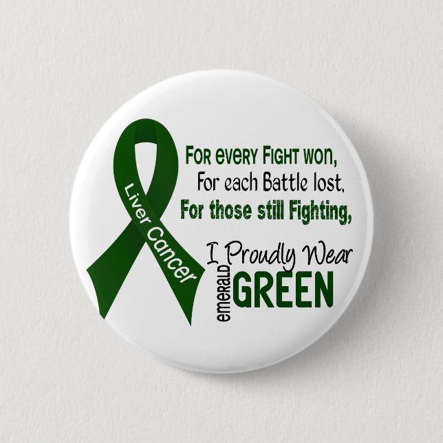 Liver Cancer I Proudly Wear Emerald Green 1 Pinback Button (Front)